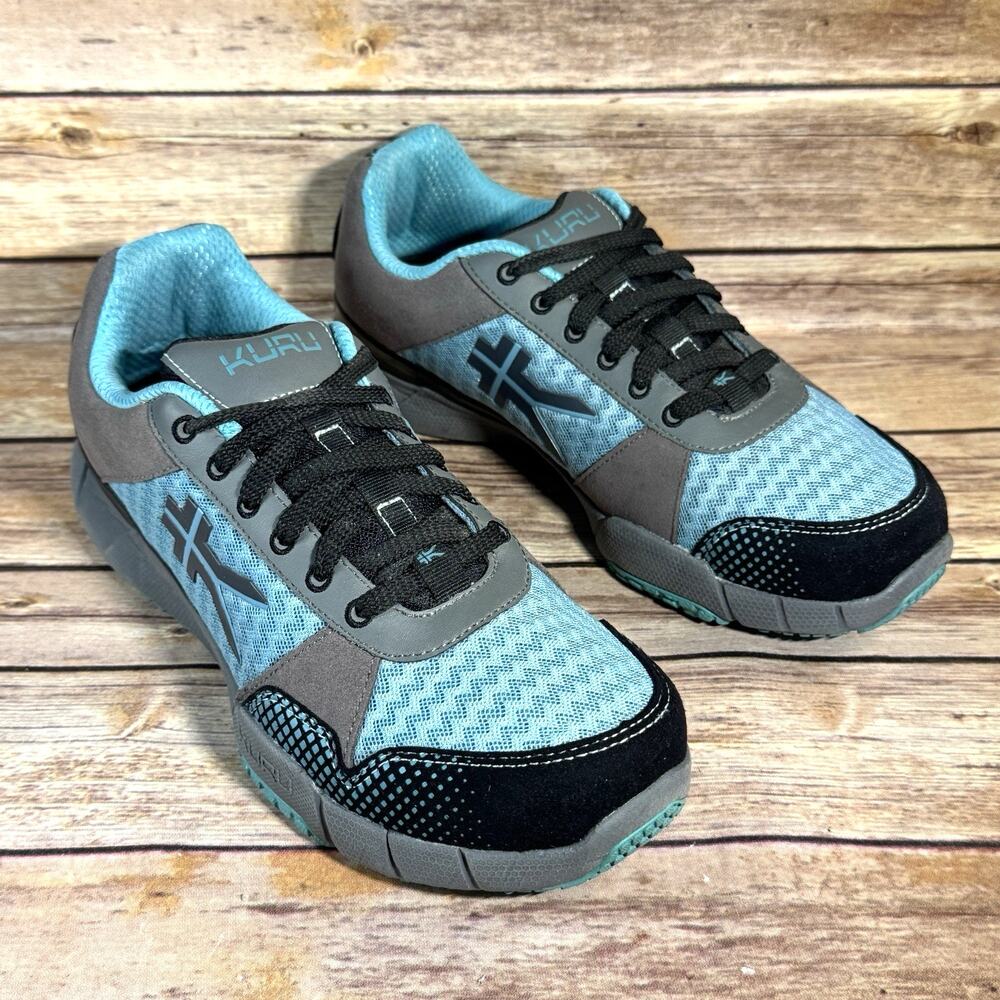 Kuru Womens Quantum Glacial Blue & Gray Orthotic Sneakers 9W Running Shoes